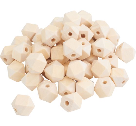 VBS XXL Knutsel houten kraal "Diamond", 50 stuks