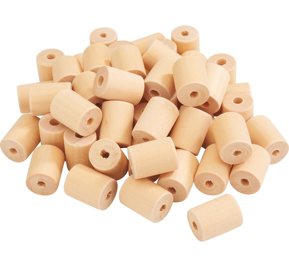 VBS XXL Knutsel houten kraal "Roll", 50 stuks