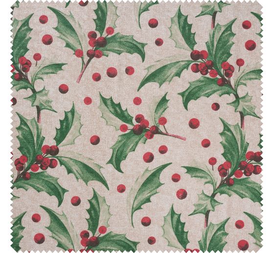 Motief stof linnen look "Ilex"