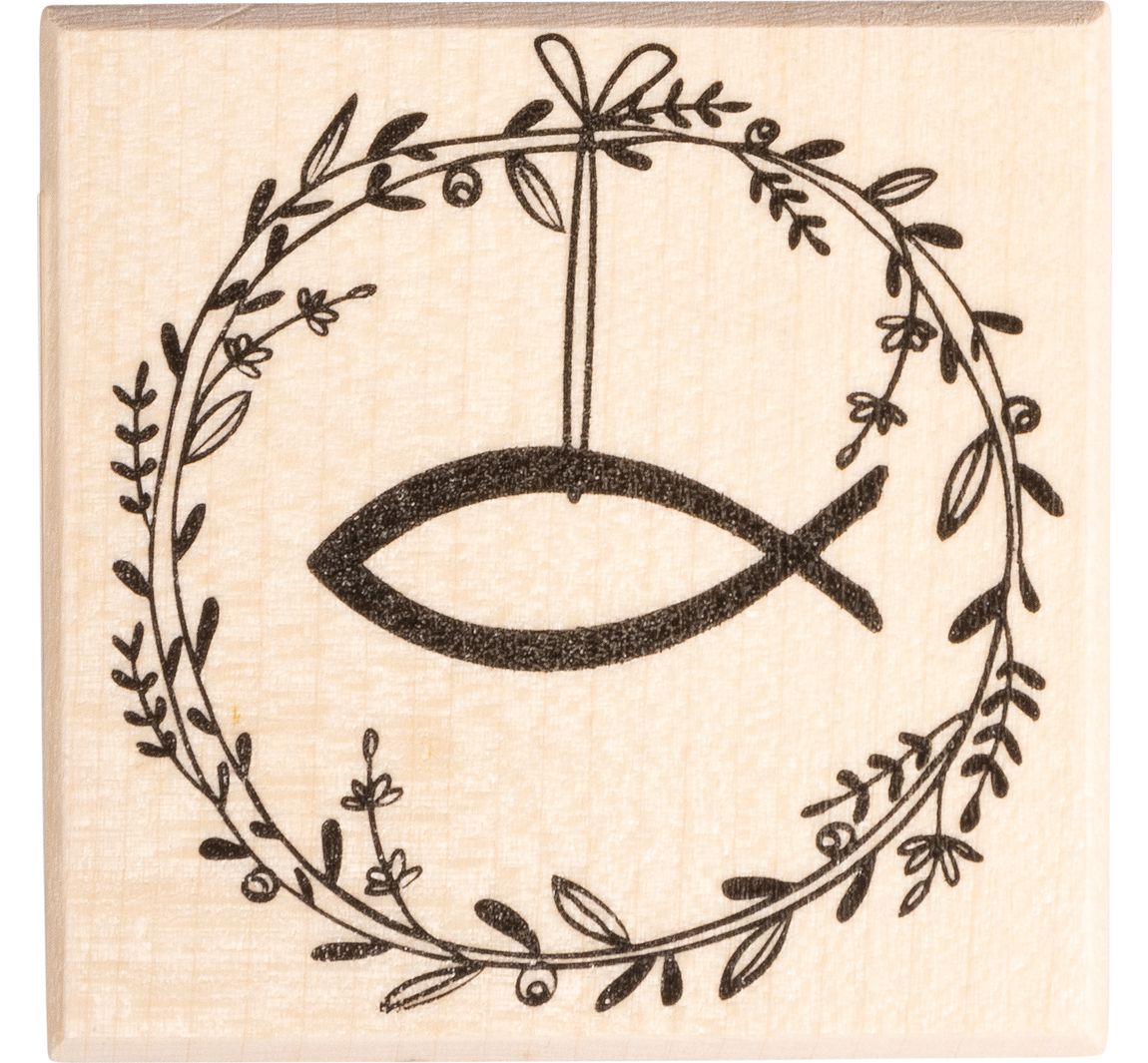 BUTTERER Stempel "Feestelijke krans met vissen"