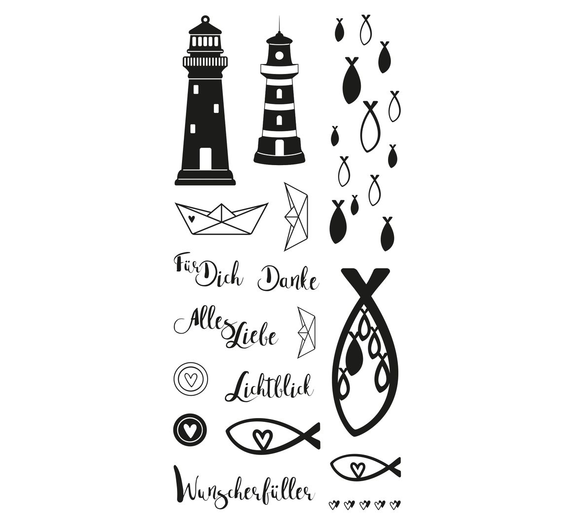 Clear Stamps "Vuurtoren, vis & co"