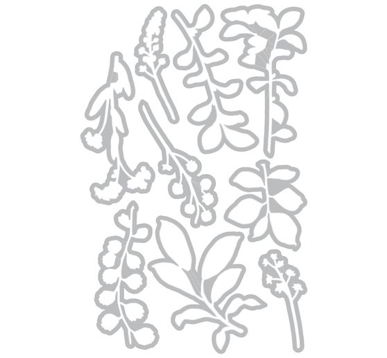 Sizzix Framelits Punching template by 49 and Market "Fine Stems 02"
