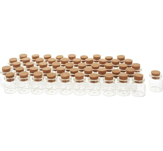VBS XXL Minipotjes met kurk, 50 stuks