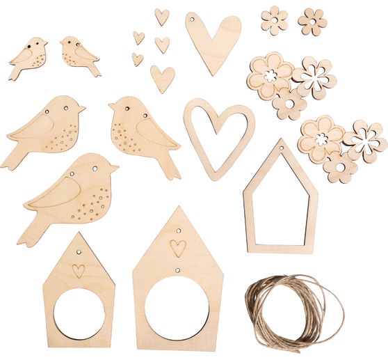 Houten slinger hanger mix "Bird & Co"