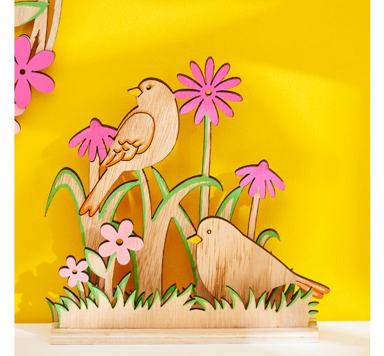 VBS Houten bouwpakket "Vogels in de bloemenweide"