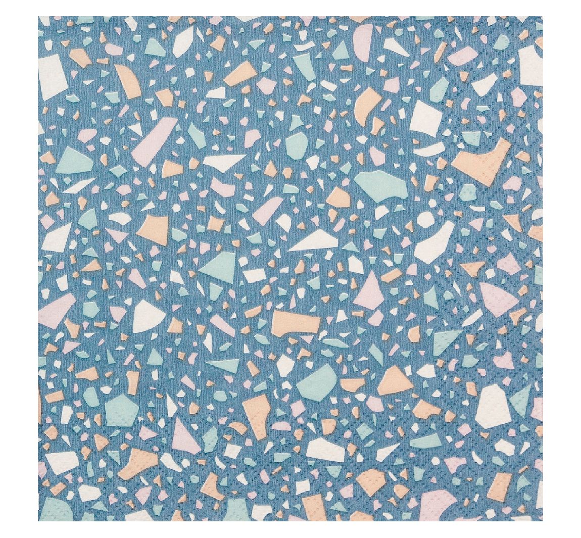 Servet "Terrazzo Blauw"