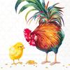 Napkin "Rooster & chick"
