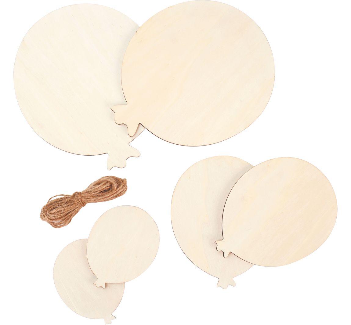 Houten ballon, set van 6