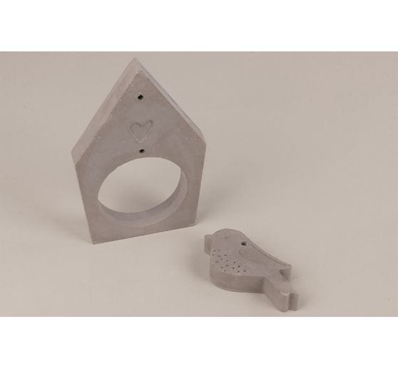 Silicone casting mould "Birdhouse & Bird"
