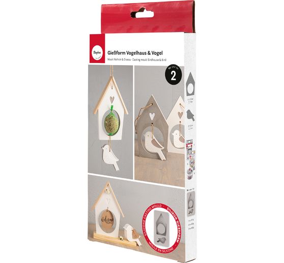 Silicone casting mould "Birdhouse & Bird"