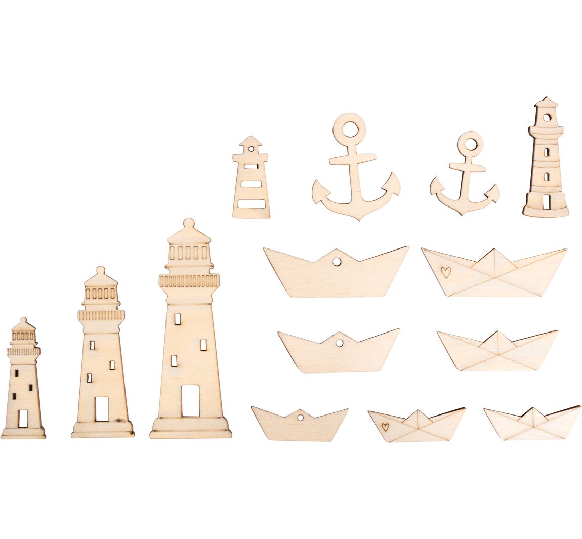 Houten strooidelen "Vuurtoren & Co"