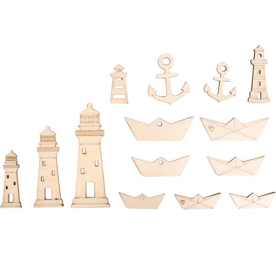 Houten strooidelen "Vuurtoren & Co"