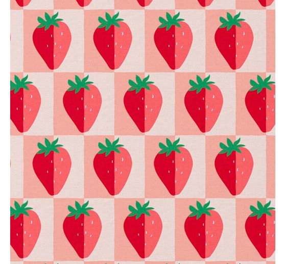 Katoenen stof "Aardbeien"