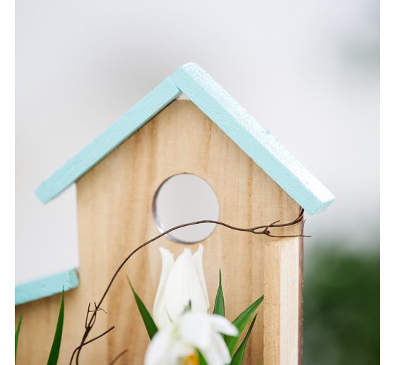 Houten plantkom "Klein huisje"