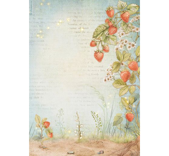 Motief strozijde "Hidden Grove - Strawberries"