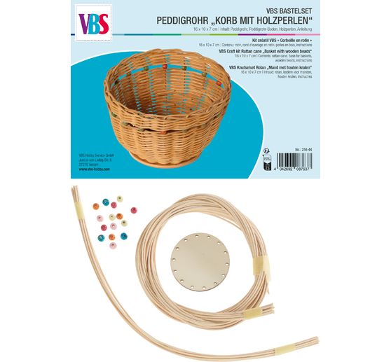 VBS Knutselset Rotan "Mand met houten kralen"