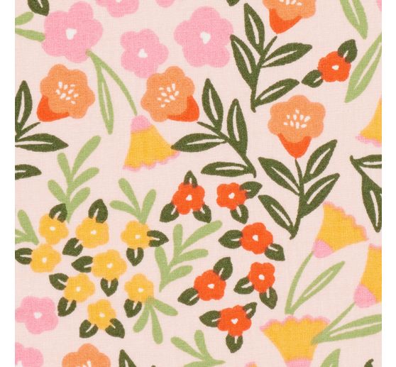 Katoenen stof "Flowers Colour Crush"