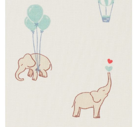 Katoenen stof "Flying Elephants"