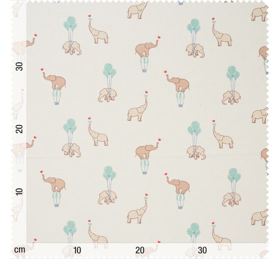 Katoenen stof "Flying Elephants"
