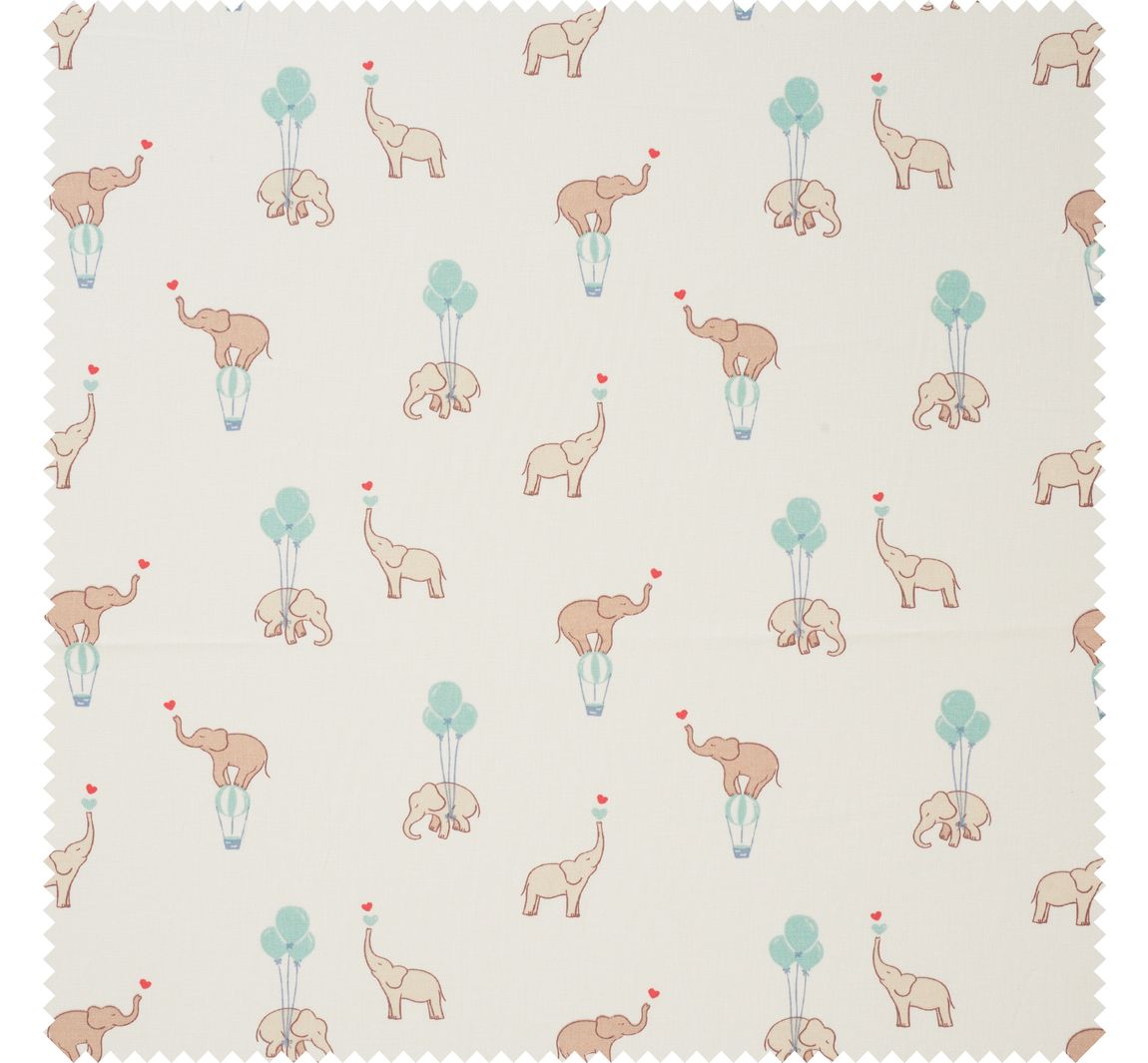 Katoenen stof "Flying Elephants"