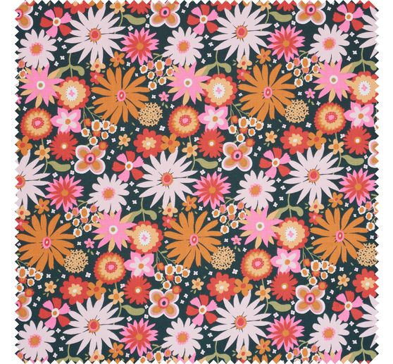 Katoenen stof "Flower Power"