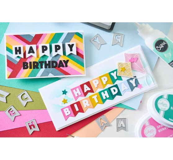 Sizzix Thinlits Ponssjabloon "Birthday Bunting van Catherine Pooler"