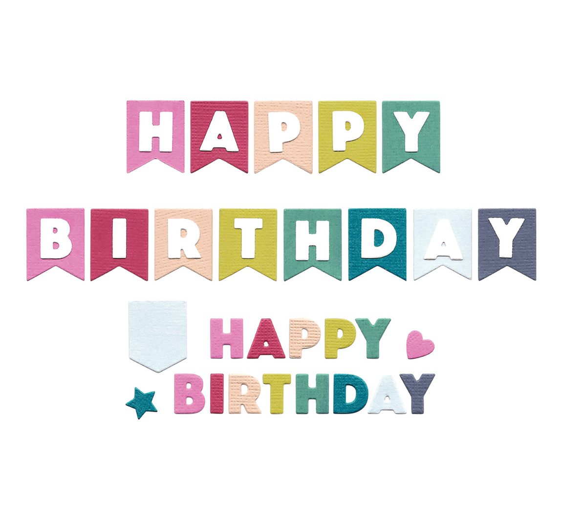 Sizzix Thinlits Ponssjabloon "Birthday Bunting van Catherine Pooler"