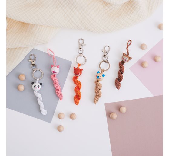 Houten ballen met gezicht "Cute Animals", 10 stuks.