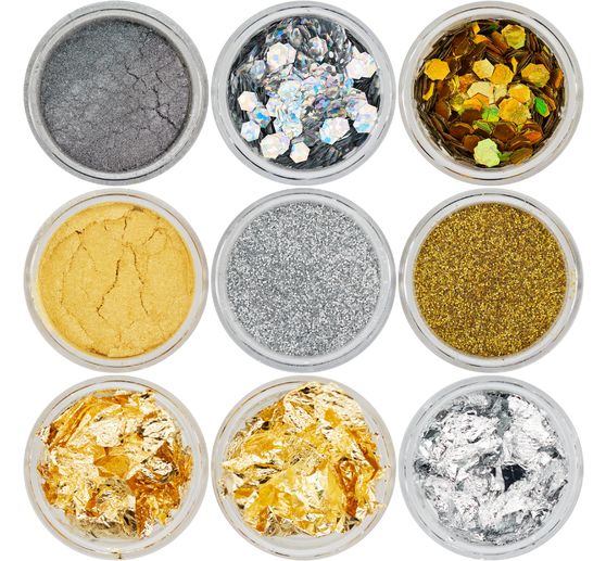 Goud-zilverdeeltjesmix, 9 potjes
