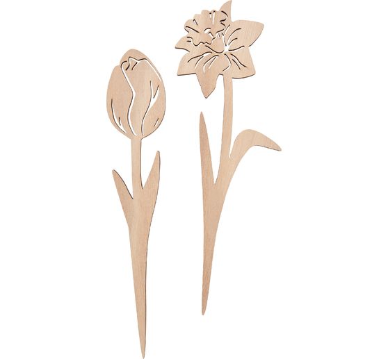 VBS Houten stekers bloemen "Tulp en Narcis"