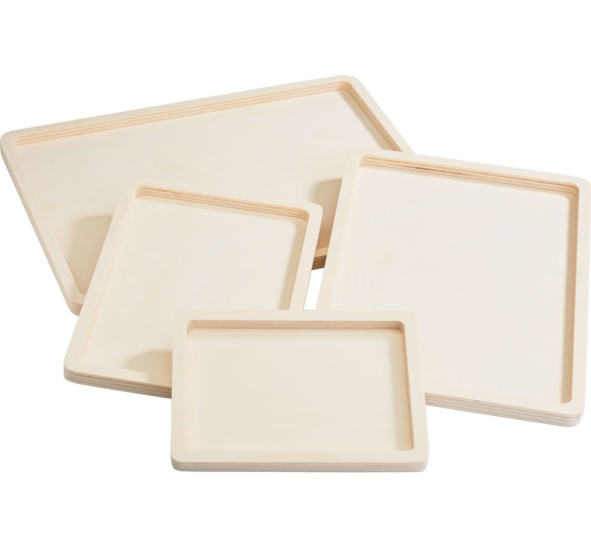 VBS Platte dienbladen, set van 4