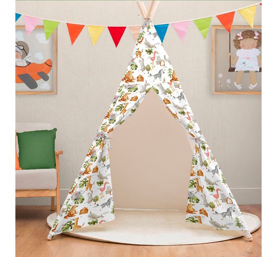 Motif fabric linen look "Junior"
