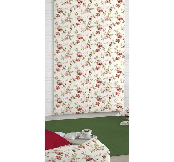 Motief stof linnenlook "Rozen"