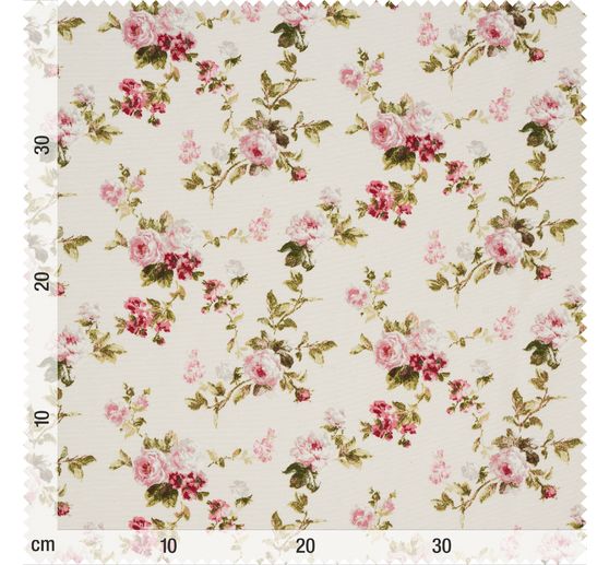 Motief stof linnenlook "Rozen"