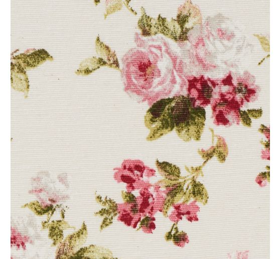 Motief stof linnenlook "Rozen"