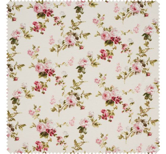 Motief stof linnenlook "Rozen"