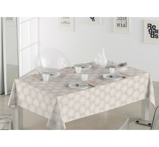 Motief stof linnenlook "Mandala cirkels kantwerk"