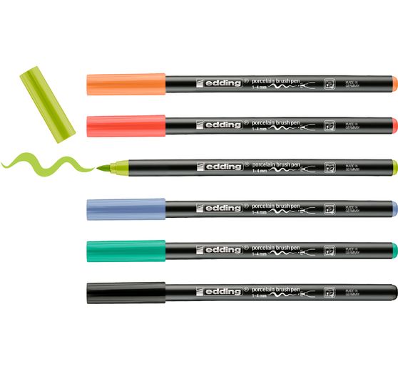 edding 4200 Porcelain brushpen "Vivid", set van 6 stuks