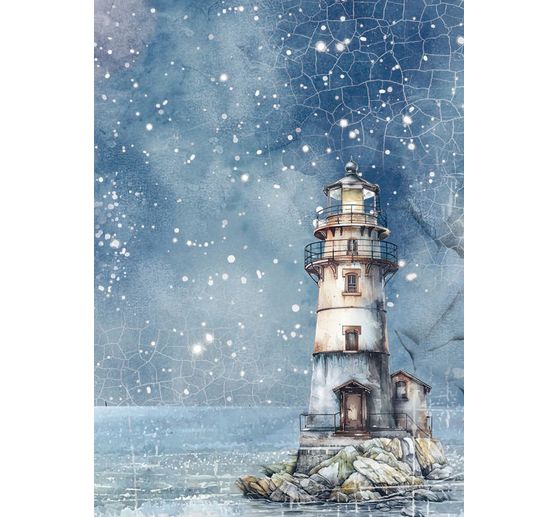 Motif straw silk backgrounds "Silent Sea", DIN A6, set of 8