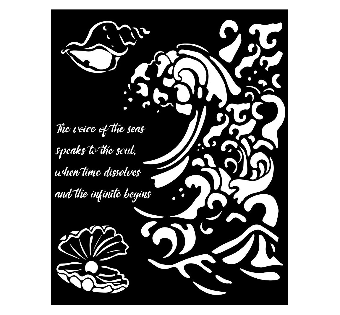 Sjabloon "Silent Sea - Wave and Shell"