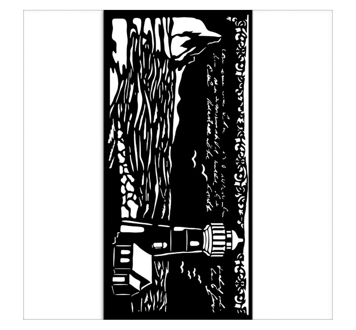 Sjabloon "Stille zee - vuurtoren", 12x25cm