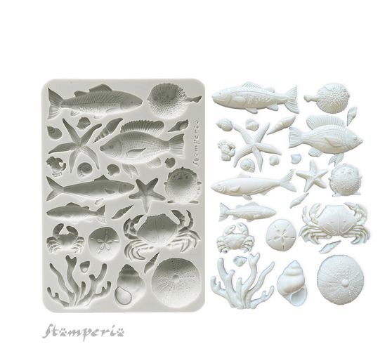 Siliconenvorm A5 "Silent Sea - Shells & Fish"
