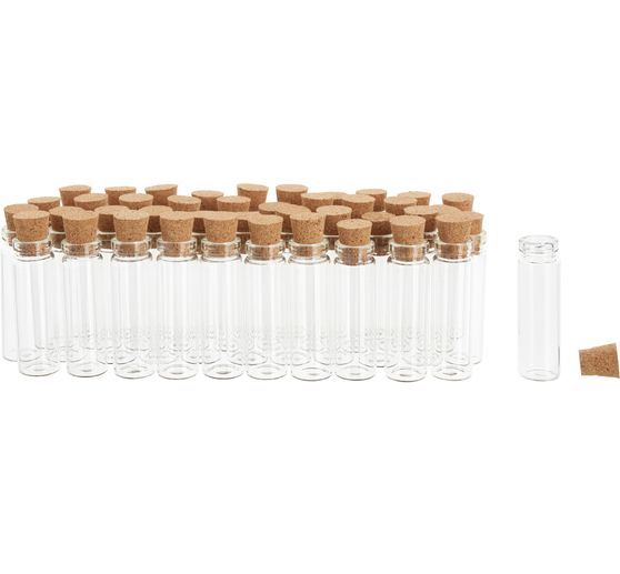 VBS Minipotjes met kurk, 42 stuks