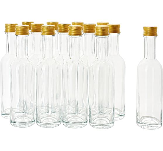 VBS Glazen flessen met schroefdop, ca. 60 ml, 14 stuks