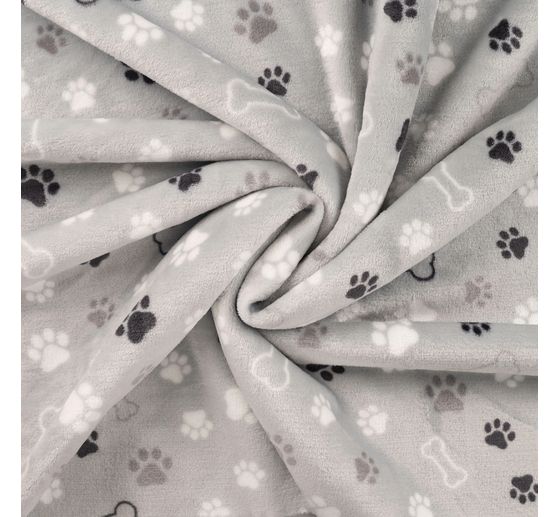 Fleece stof "Paws and bones"