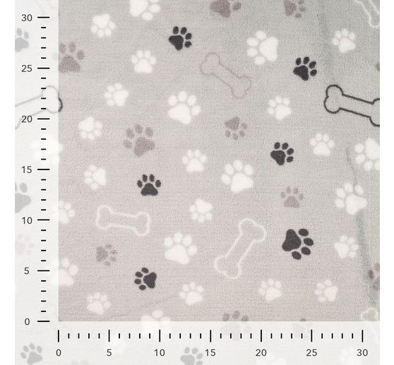 Fleece stof "Paws and bones"