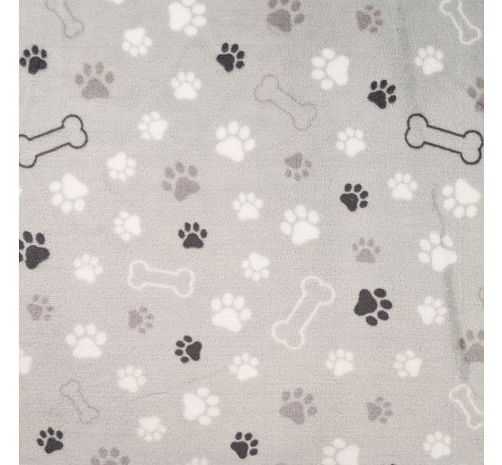 Fleece stof "Paws and bones"
