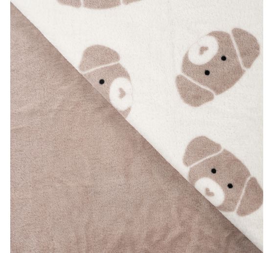 Double fleece stof "Cute Dog"