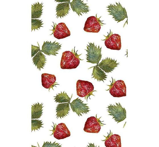 Katoenen stof "Aardbeien", acryl gecoat