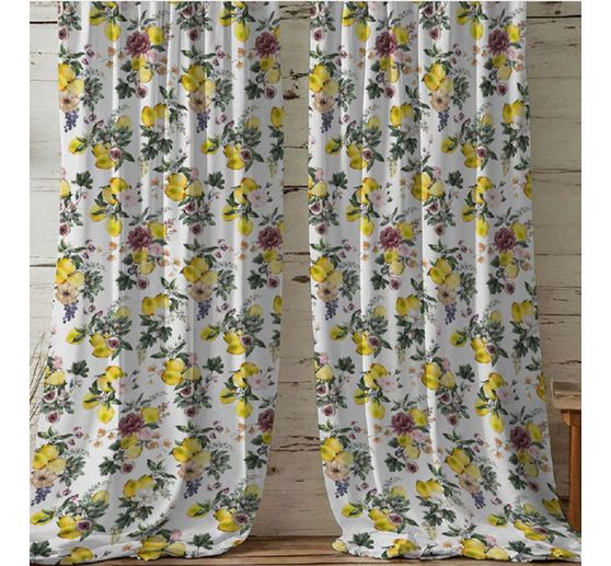 Cotton fabric "Lemon and Roses"